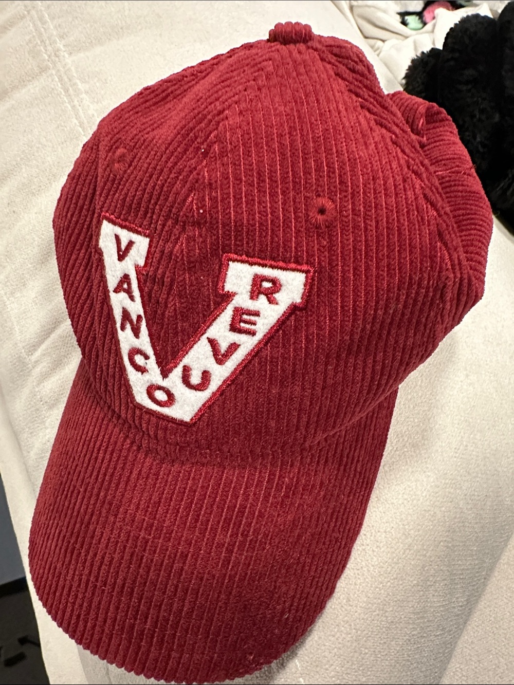 Red Corduroy Vancouver Canucks Baseball Cap -